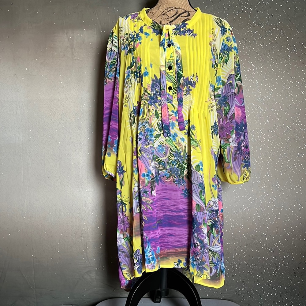 Ice Silk Sheer Tunic Top 2XL